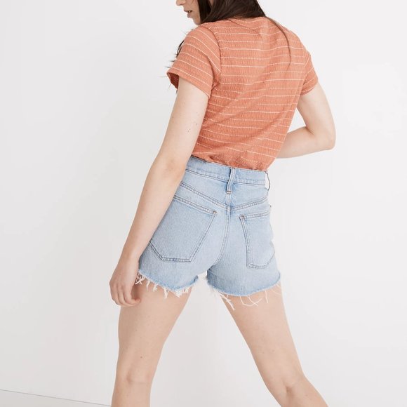 [NWT] Madewell Distressed The Perfect Jean Short in Light Wash - Picture 4 of 6